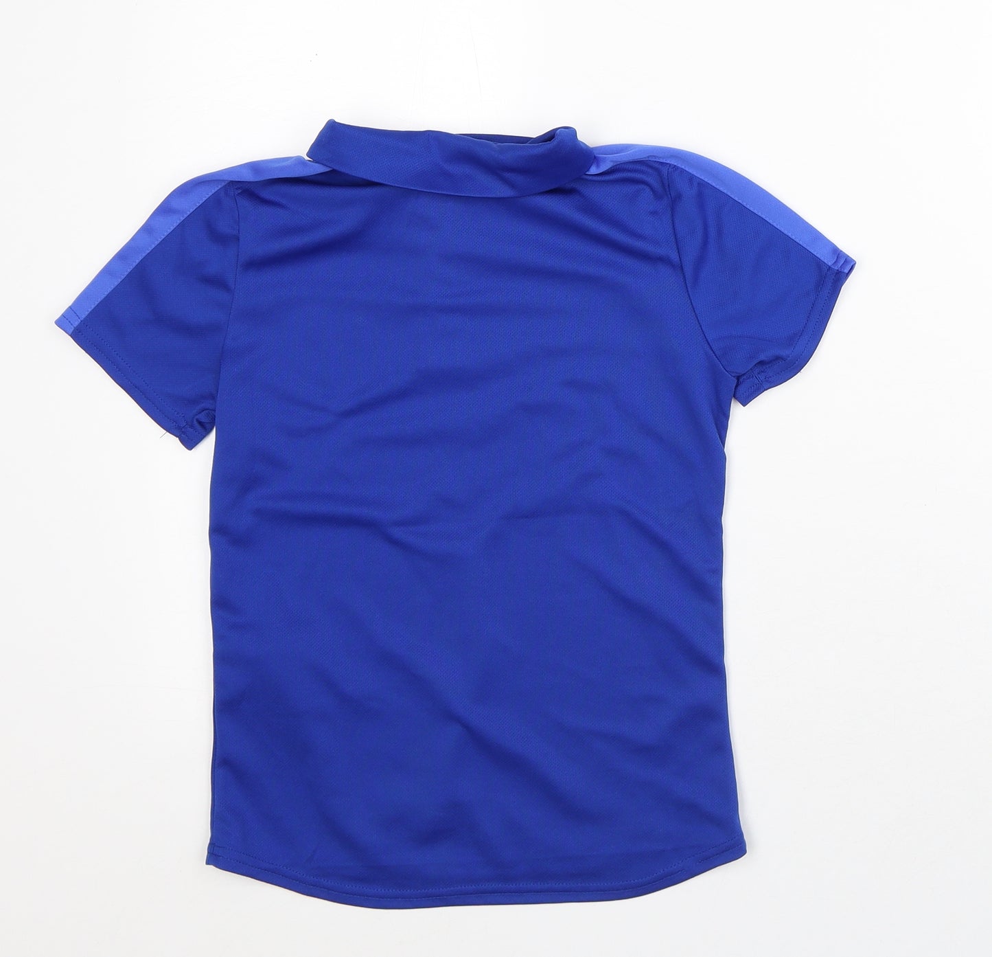 Umbro Boys Blue Striped Polyester Basic T-Shirt Size 9-10 Years Collared - Activewear