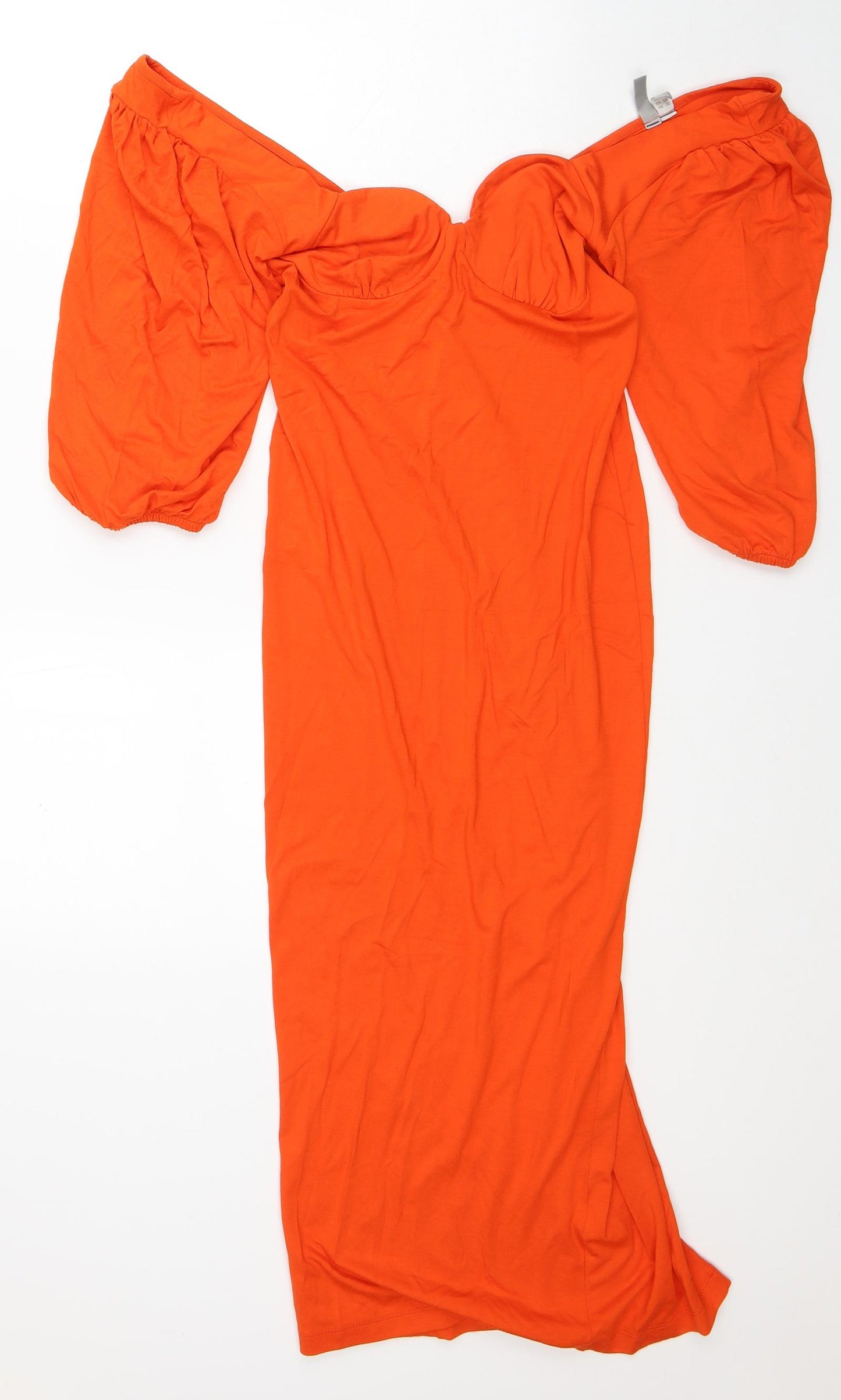 ASOS Womens Orange Viscose Pencil Dress Size 8 Sweetheart