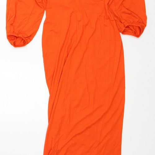 ASOS Womens Orange Viscose Pencil Dress Size 8 Sweetheart