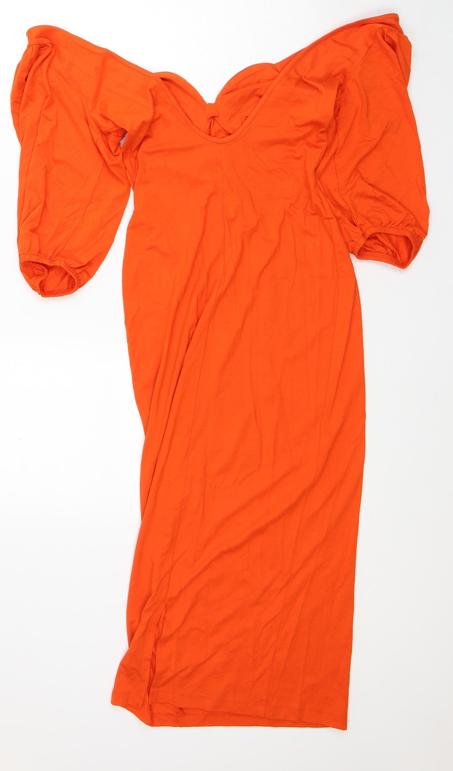 ASOS Womens Orange Viscose Pencil Dress Size 8 Sweetheart