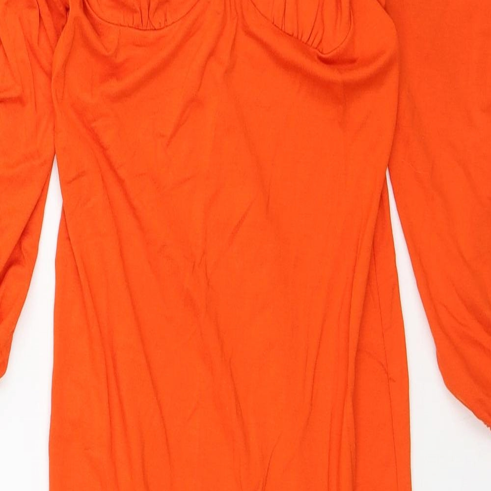 ASOS Womens Orange Viscose Pencil Dress Size 8 Sweetheart