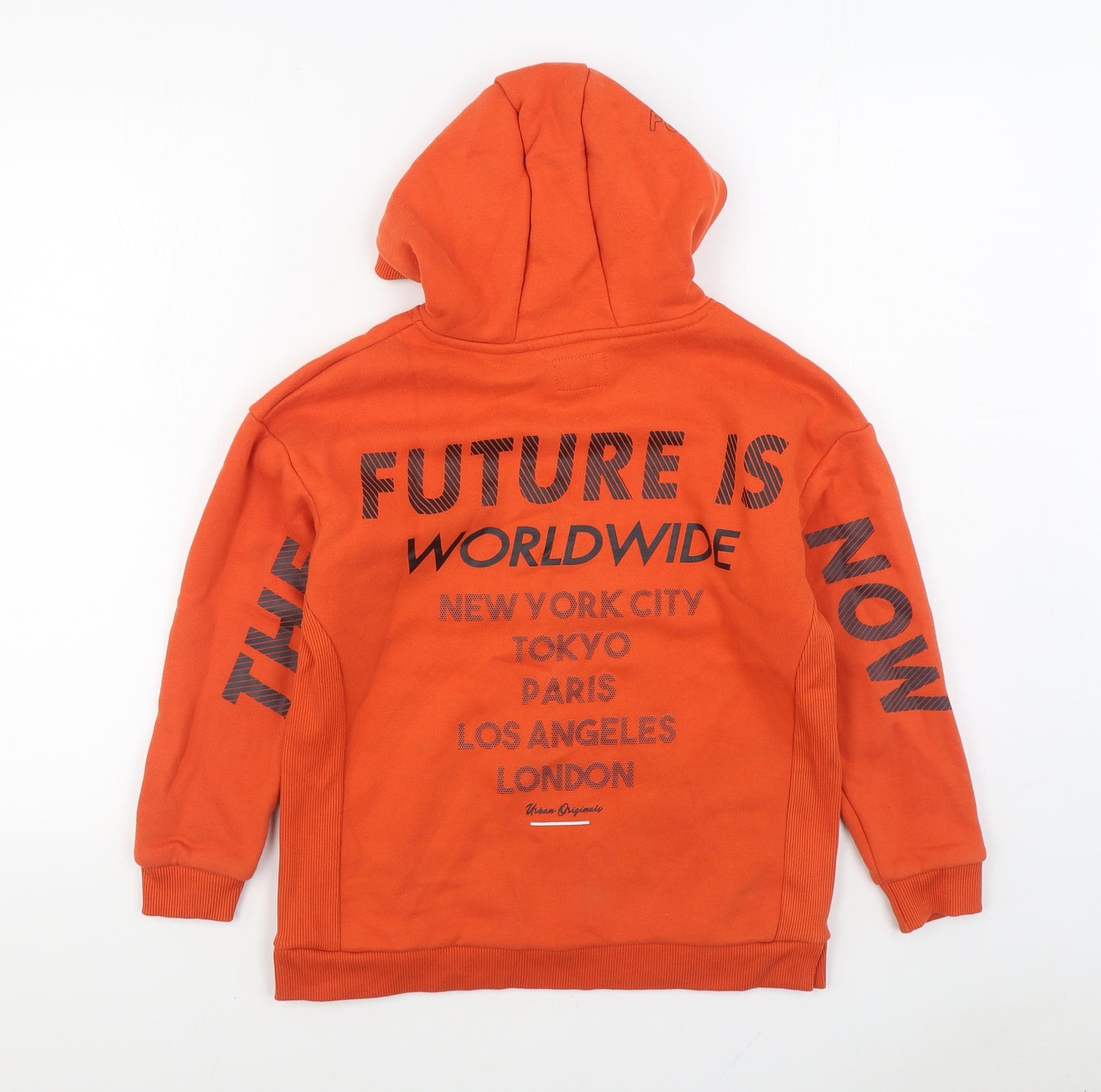 Primark Boys Orange Cotton Pullover Hoodie Size 9-10 Years Pullover