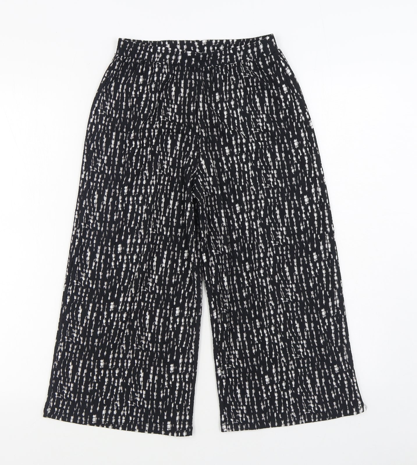 F&F Girls Black Herringbone Cotton Jogger Trousers Size 10-11 Years Regular