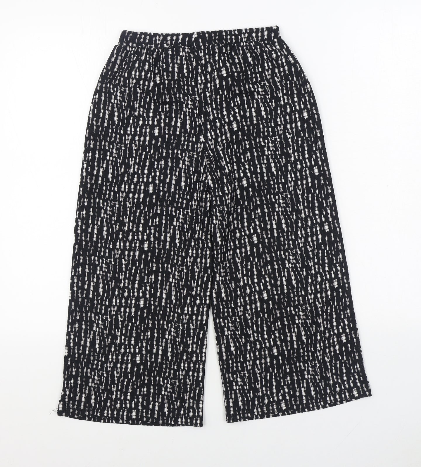 F&F Girls Black Herringbone Cotton Jogger Trousers Size 10-11 Years Regular
