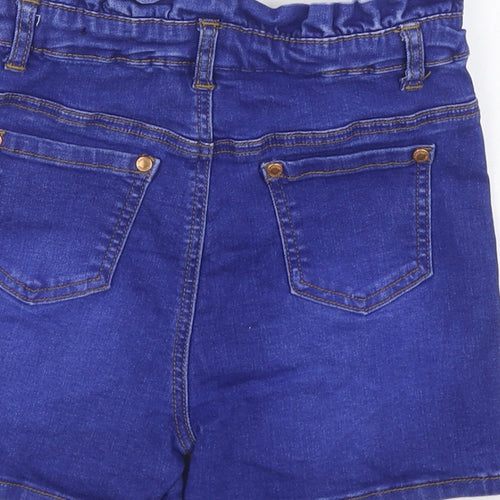 Firetrap Girls Blue Cotton Boyfriend Shorts Size 9-10 Years Regular Zip