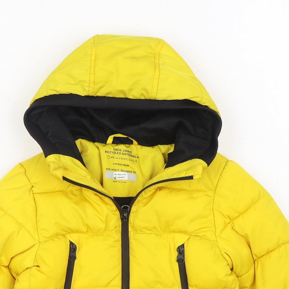 Primark Boys Yellow Rain Coat Coat Size 4-5 Years Zip