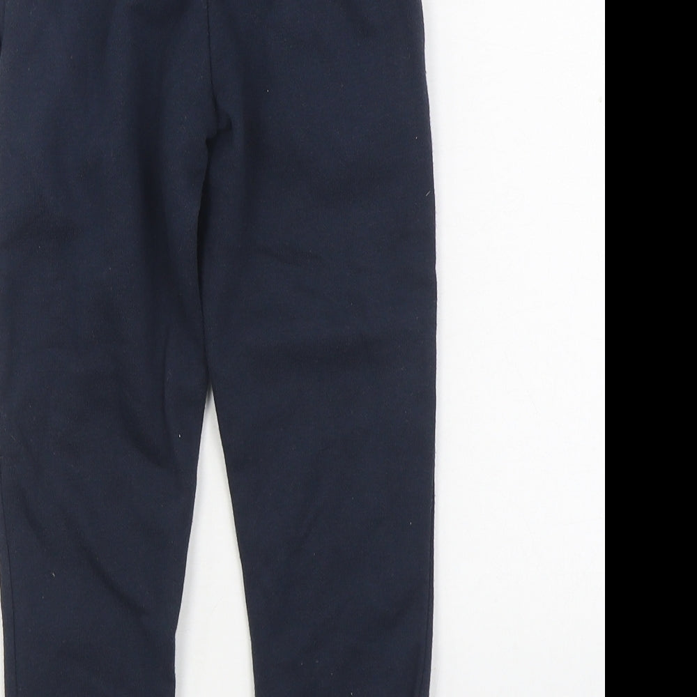Dunnes Stores Boys Blue Cotton Jogger Trousers Size 5 Years Regular Tie