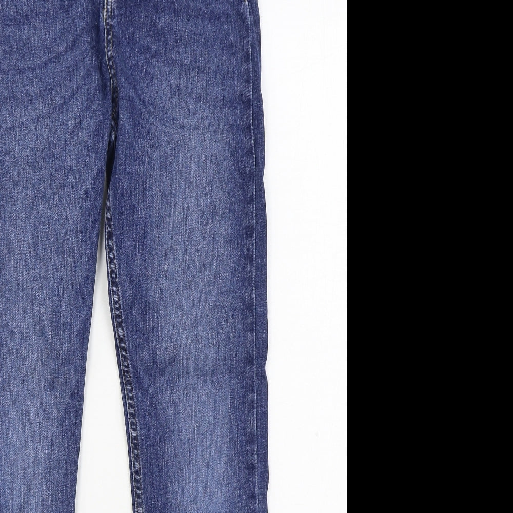 Primark Boys Blue Cotton Straight Jeans Size 12-13 Years Regular Zip