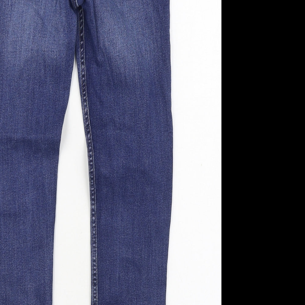 Primark Boys Blue Cotton Straight Jeans Size 12-13 Years Regular Zip