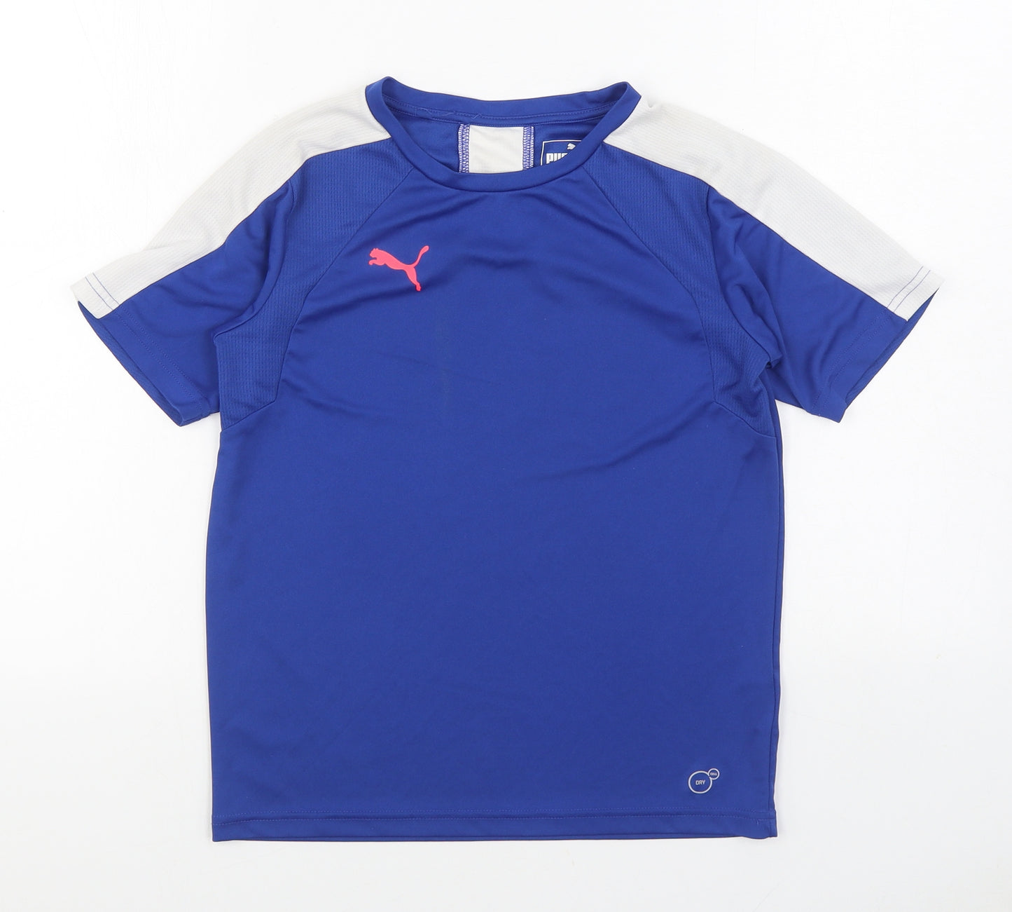 PUMA Boys Blue Polyester Basic T-Shirt Size 11-12 Years Round Neck Pullover