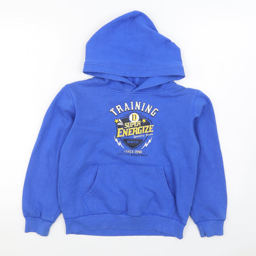 DOMYOS Boys Blue Cotton Pullover Hoodie Size 12 Years Pullover
