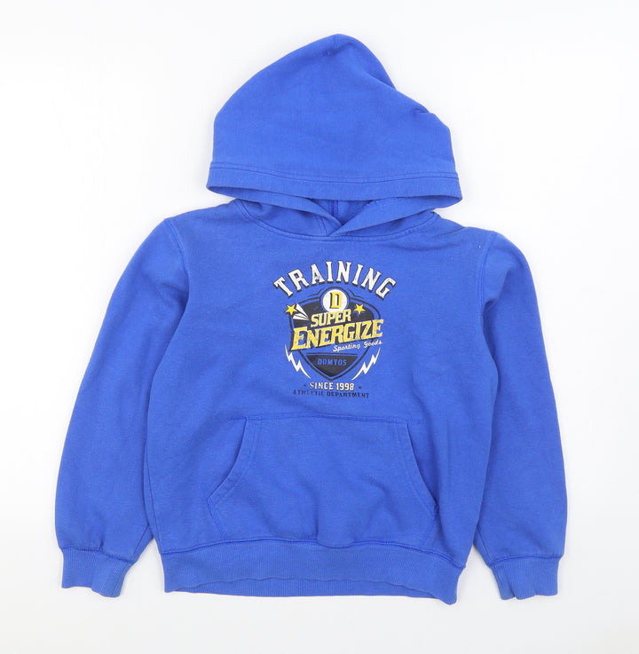 DOMYOS Boys Blue Cotton Pullover Hoodie Size 12 Years Pullover