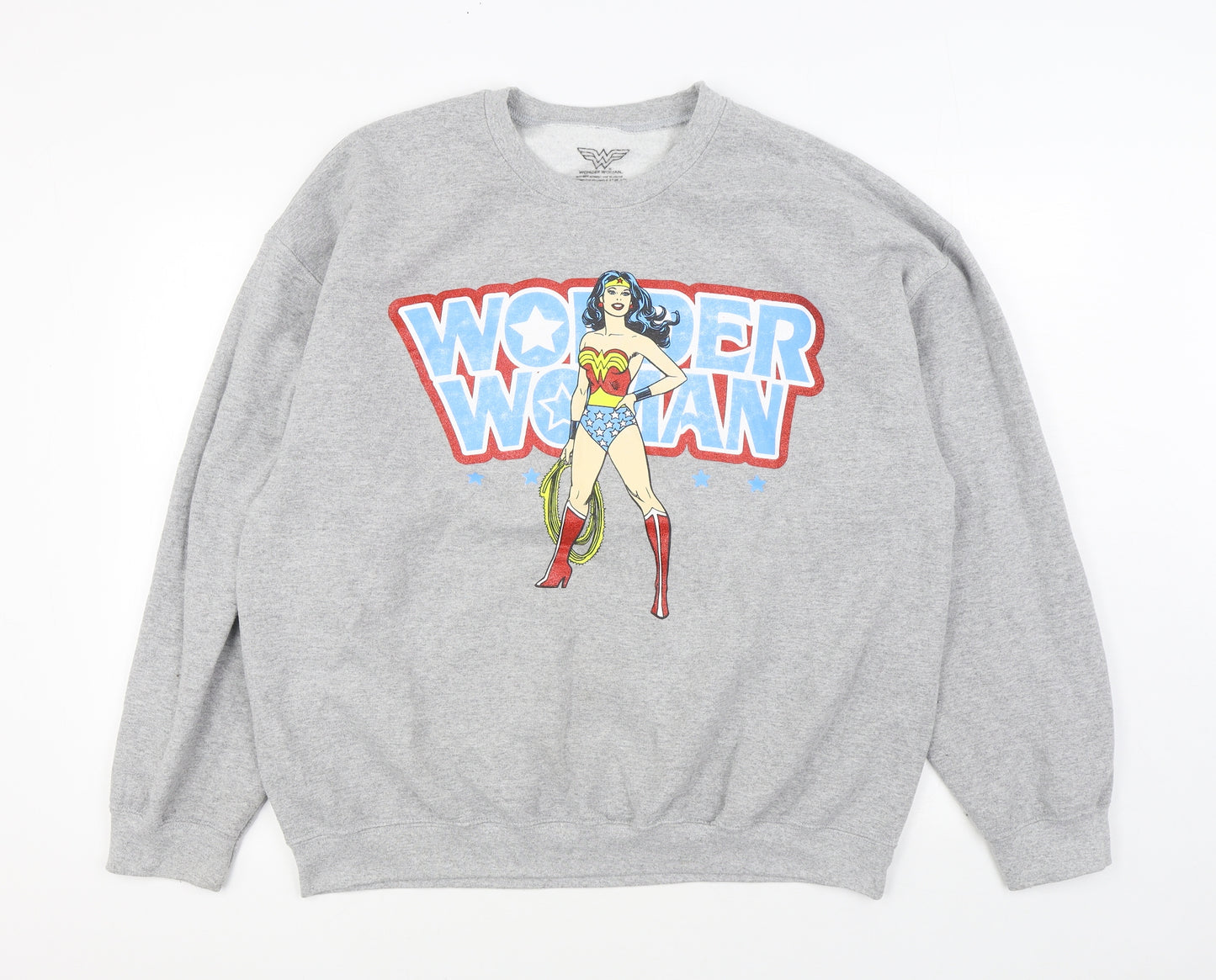 Preworn Womens Grey Cotton Pullover Sweatshirt Size XL Pullover - Wonder Woman