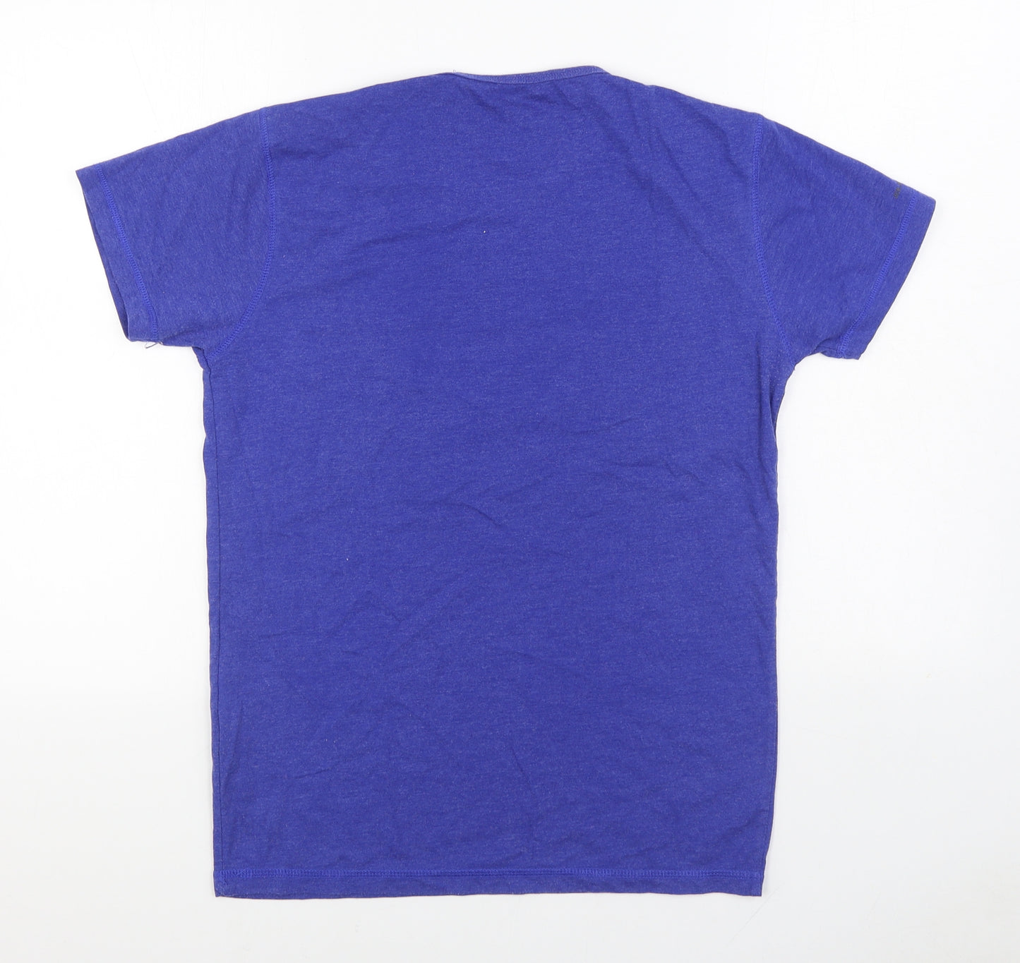JACK & JONES Mens Blue Cotton T-Shirt Size M Round Neck