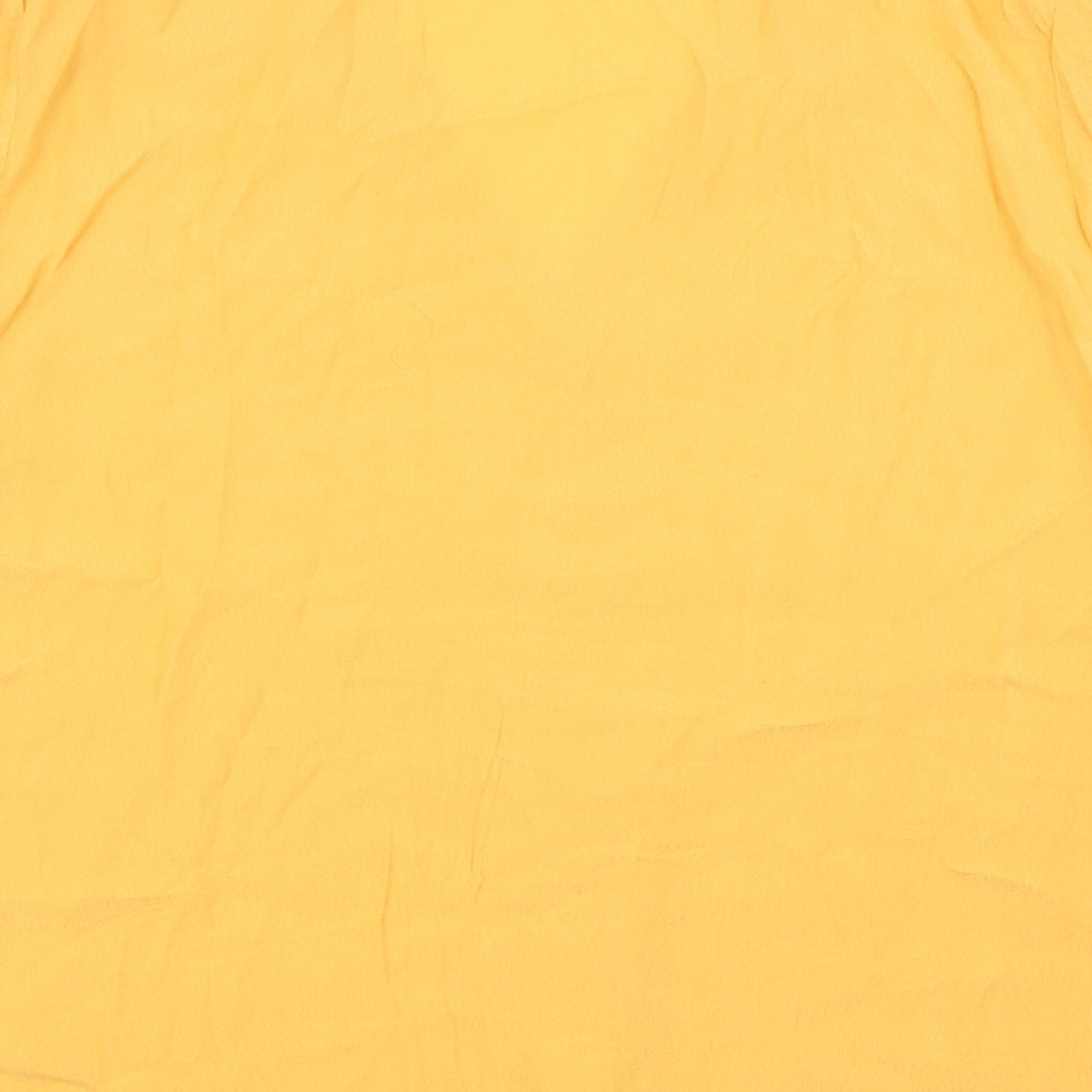 Marks and Spencer Womens Orange Viscose Basic Button-Up Size 16 V-Neck