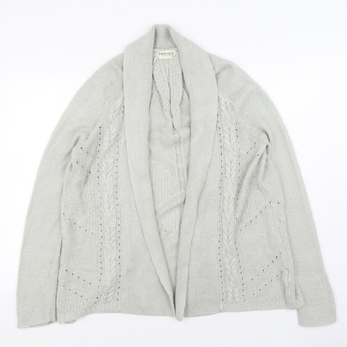 Marks and Spencer Womens Grey V-Neck Acrylic Cardigan Jumper Size 14