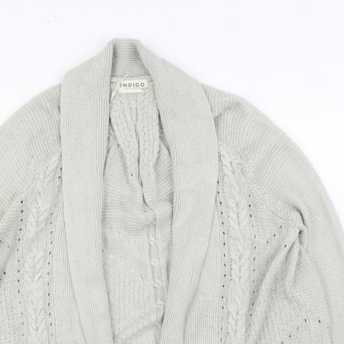 Marks and Spencer Womens Grey V-Neck Acrylic Cardigan Jumper Size 14