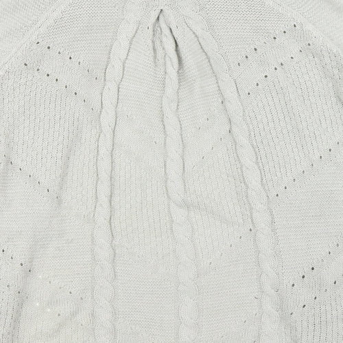 Marks and Spencer Womens Grey V-Neck Acrylic Cardigan Jumper Size 14