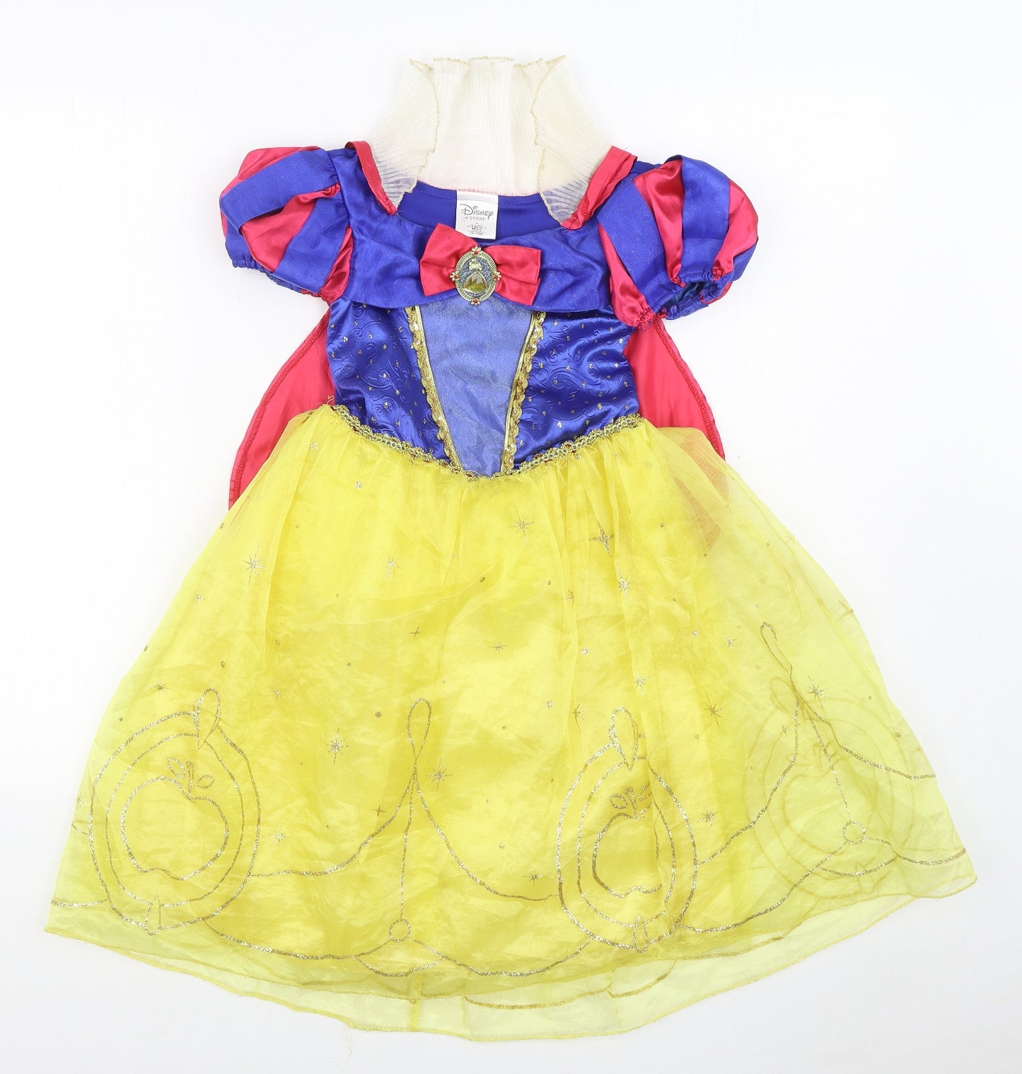 Disney Store Girls Multicoloured Polyester Ball Gown Size 4 Years Boat Neck Hook & Loop - Snow White