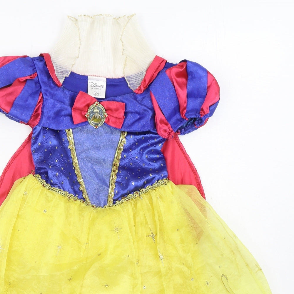 Disney Store Girls Multicoloured Polyester Ball Gown Size 4 Years Boat Neck Hook & Loop - Snow White