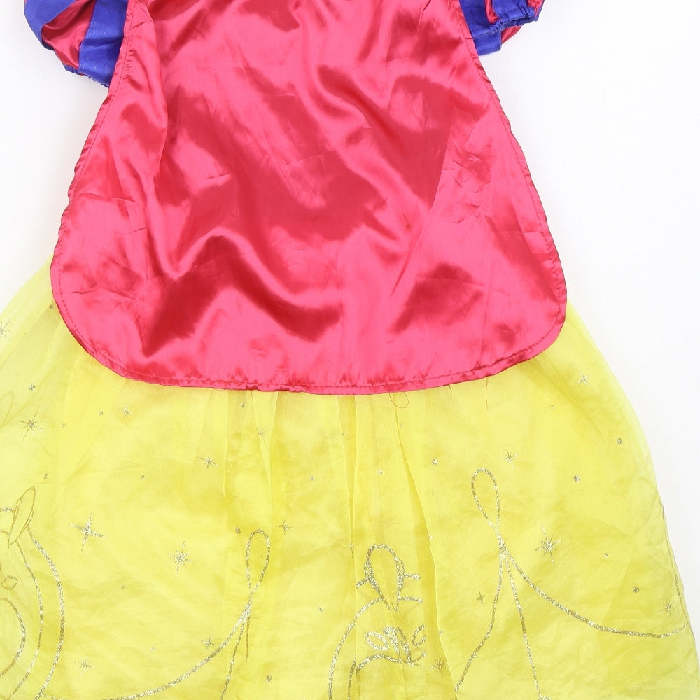 Disney Store Girls Multicoloured Polyester Ball Gown Size 4 Years Boat Neck Hook & Loop - Snow White