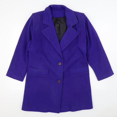 Fox Land Womens Purple Overcoat Coat Size 10 Button
