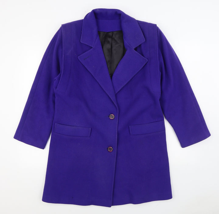 Fox Land Womens Purple Overcoat Coat Size 10 Button