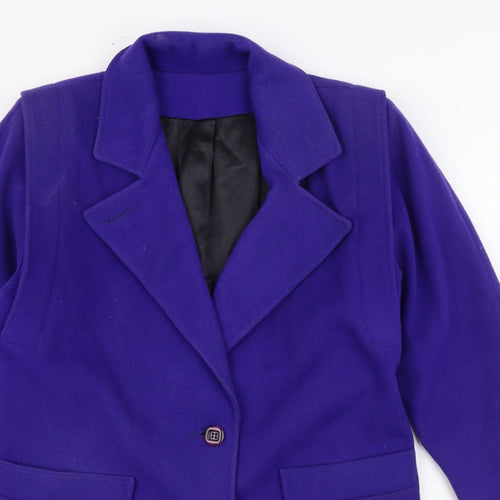 Fox Land Womens Purple Overcoat Coat Size 10 Button