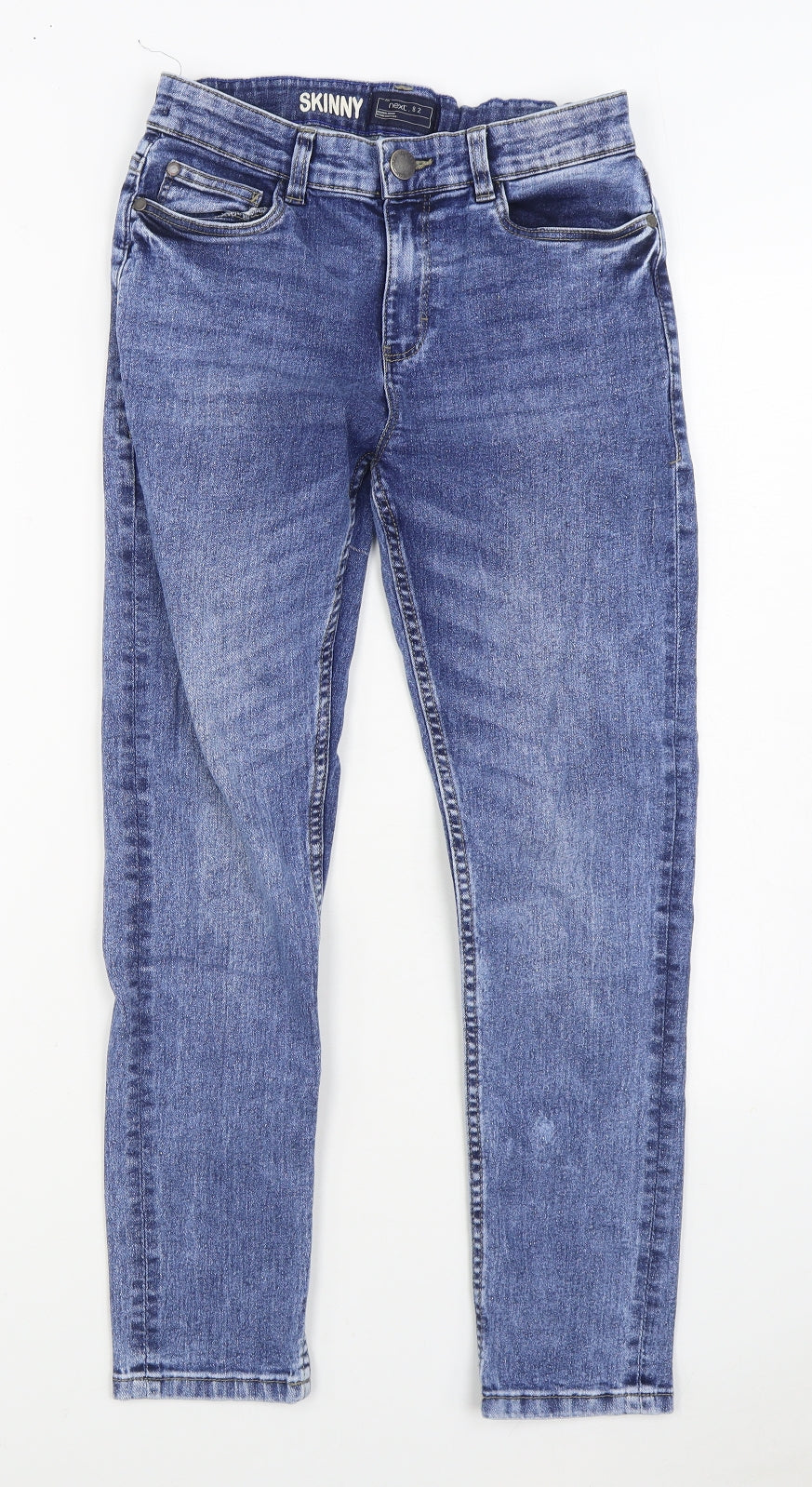 NEXT Boys Blue Cotton Skinny Jeans Size 13 Years Regular Zip