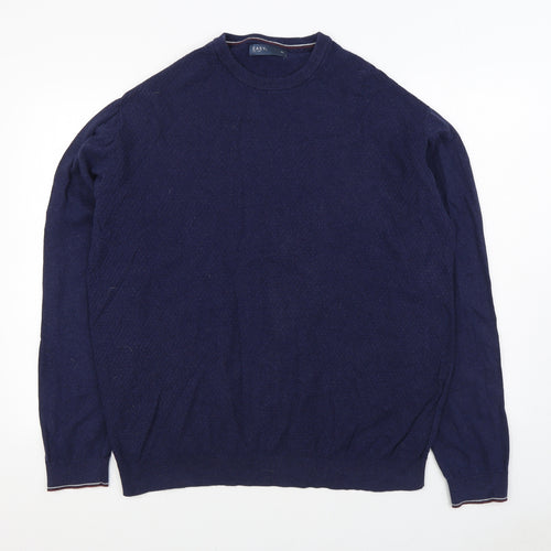 Matalan Mens Blue Round Neck Cotton Pullover Jumper Size XL