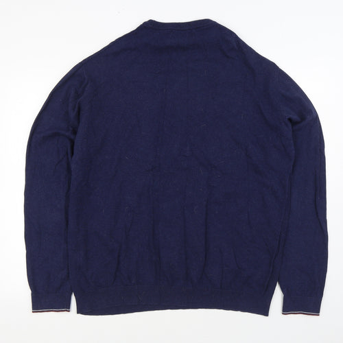 Matalan Mens Blue Round Neck Cotton Pullover Jumper Size XL