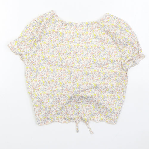 SheIn Womens Multicoloured Floral Polyester Basic Blouse Size M V-Neck