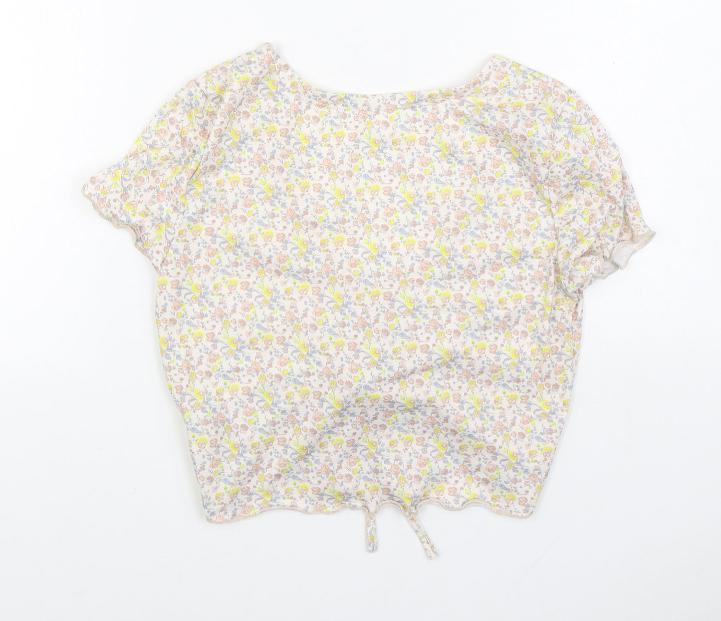 SheIn Womens Multicoloured Floral Polyester Basic Blouse Size M V-Neck