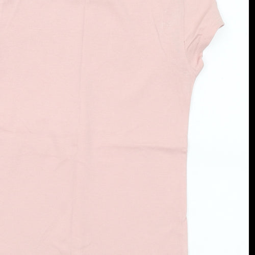 Gap Girls Pink Geometric Cotton Basic T-Shirt Size 8-9 Years Round Neck - NYC