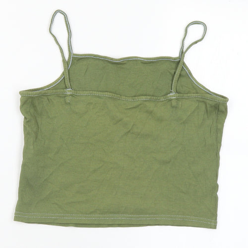 New Look Girls Green Cotton Camisole Tank Size 12-13 Years Square Neck