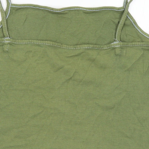 New Look Girls Green Cotton Camisole Tank Size 12-13 Years Square Neck