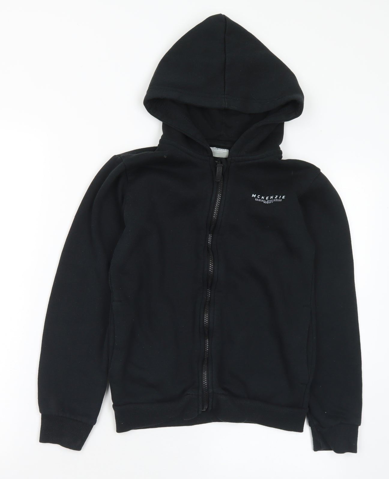 McKenzie Boys Black Polyester Full Zip Hoodie Size 12-13 Years Zip - Logo