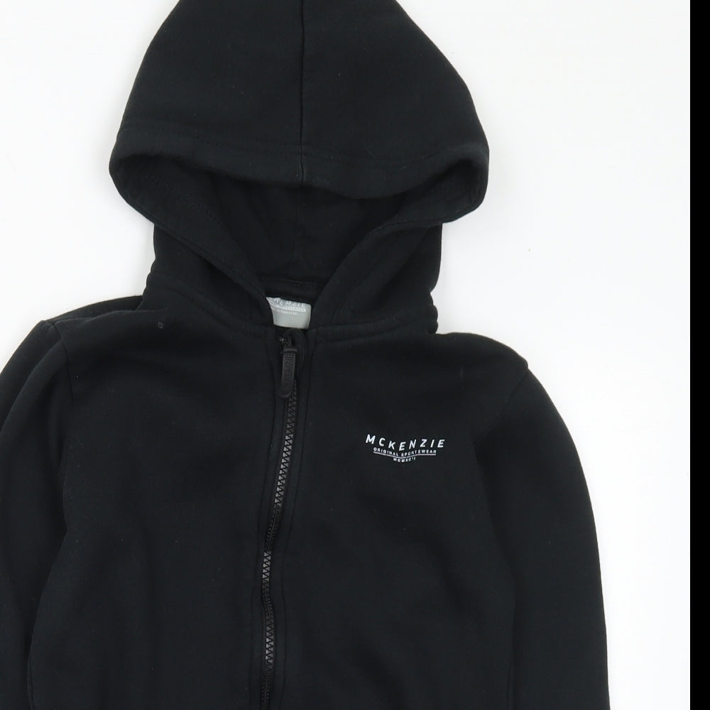 McKenzie Boys Black Polyester Full Zip Hoodie Size 12-13 Years Zip - Logo