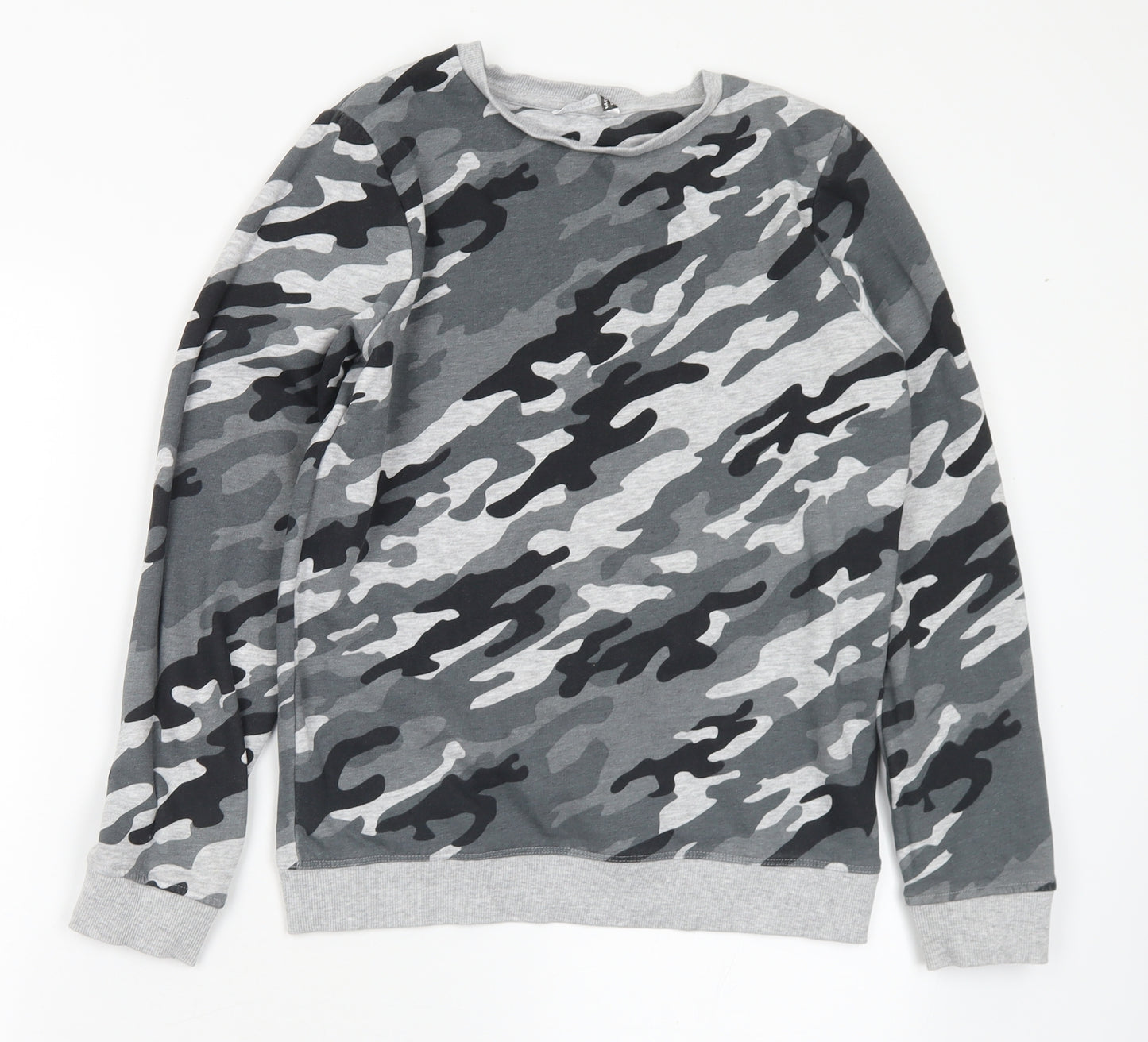Pep&Co Boys Grey Camouflage Cotton Pullover Sweatshirt Size 12-13 Years