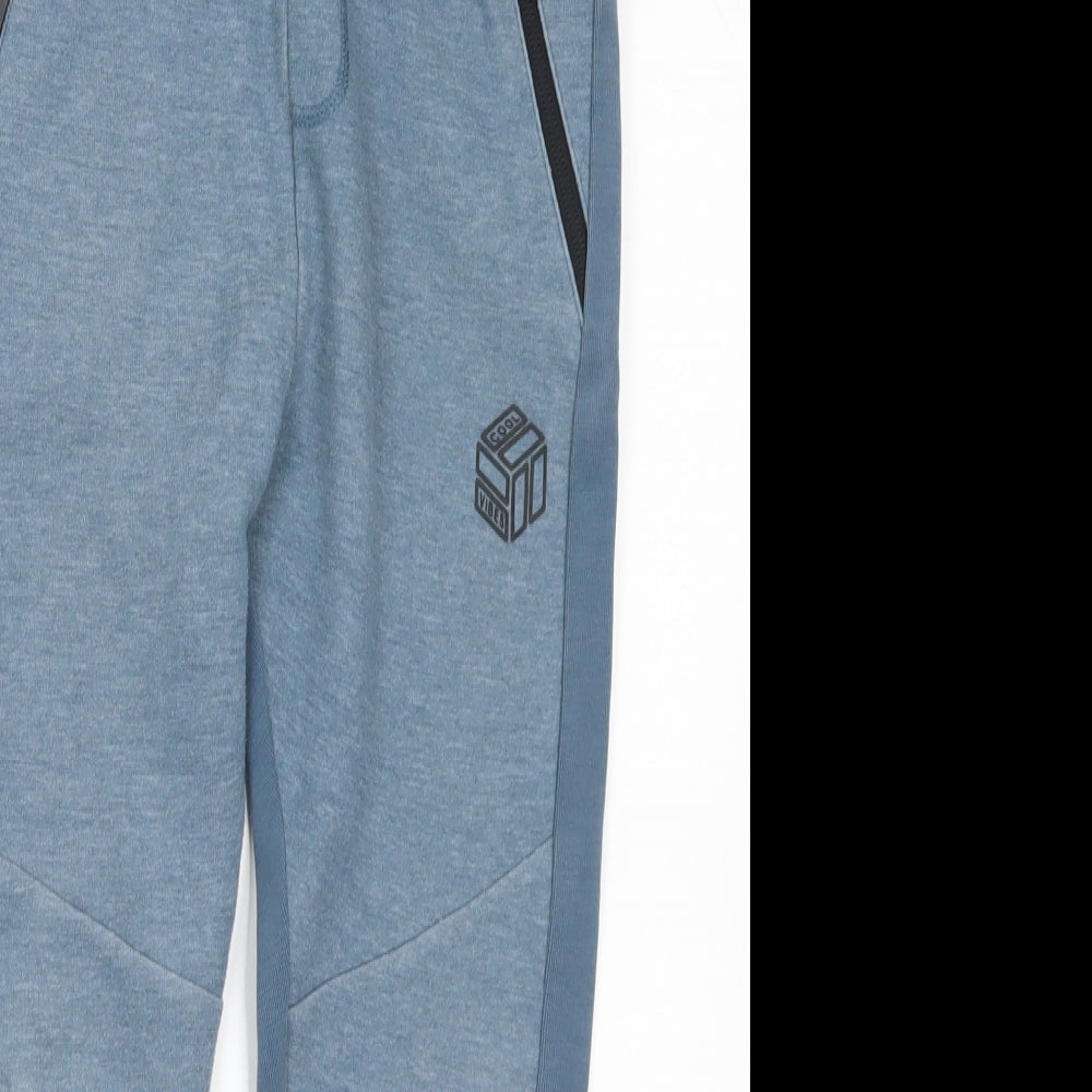 F&F Boys Blue Polyester Jogger Trousers Size 7-8 Years Regular Drawstring