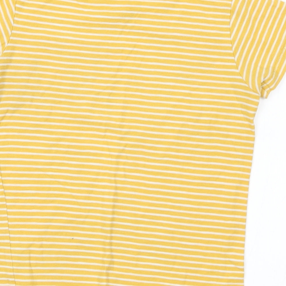 Matalan Boys Yellow Striped Cotton Basic T-Shirt Size 5-6 Years Crew Neck