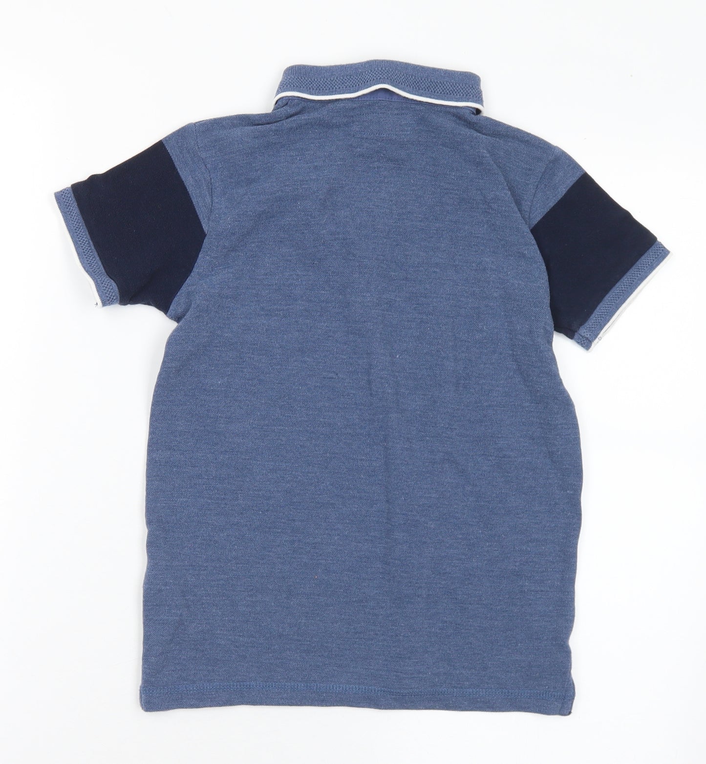 NEXT Boys Blue Striped Cotton Pullover Polo Size 8 Years Collared