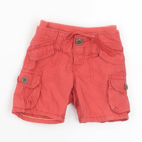 Gap Boys Red Cotton Cropped Trousers Size 0-3 Months Drawstring