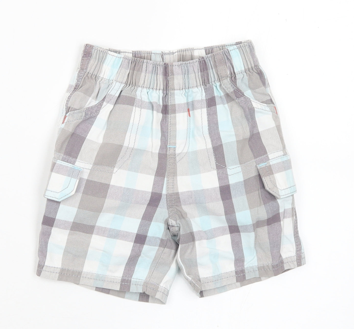 George Boys Multicoloured Check Cotton Cropped Trousers Size 12-18 Months