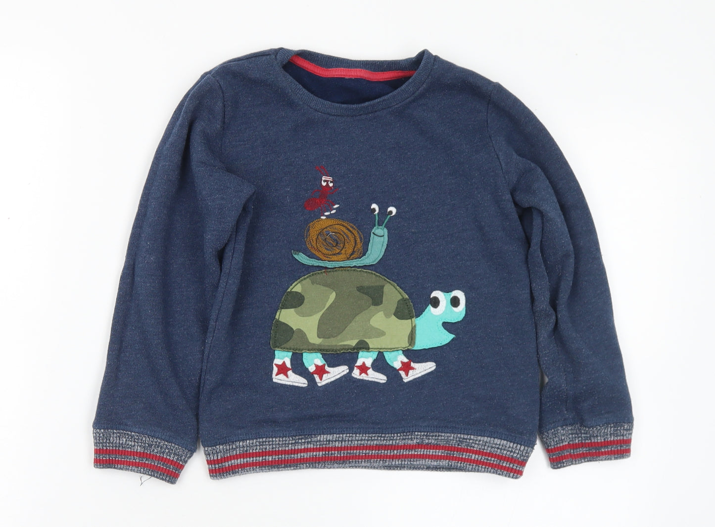 Marks and Spencer Boys Blue Cotton Pullover Sweatshirt Size 4-5 Years