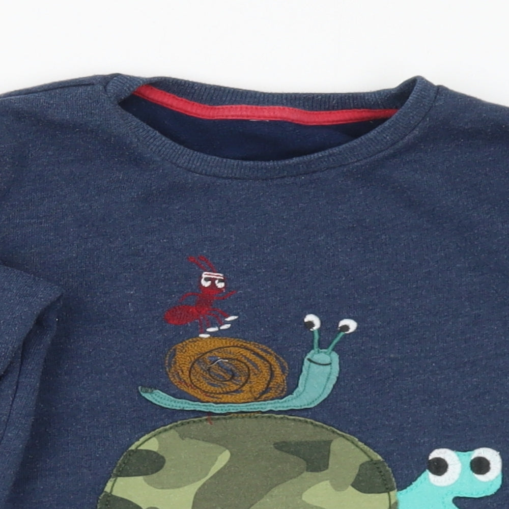 Marks and Spencer Boys Blue Cotton Pullover Sweatshirt Size 4-5 Years