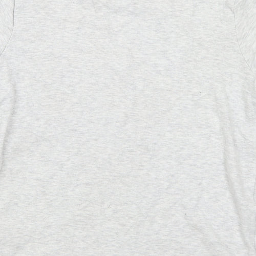Marks and Spencer Girls Grey Cotton Basic T-Shirt Size 7-8 Years Round Neck - Malibu