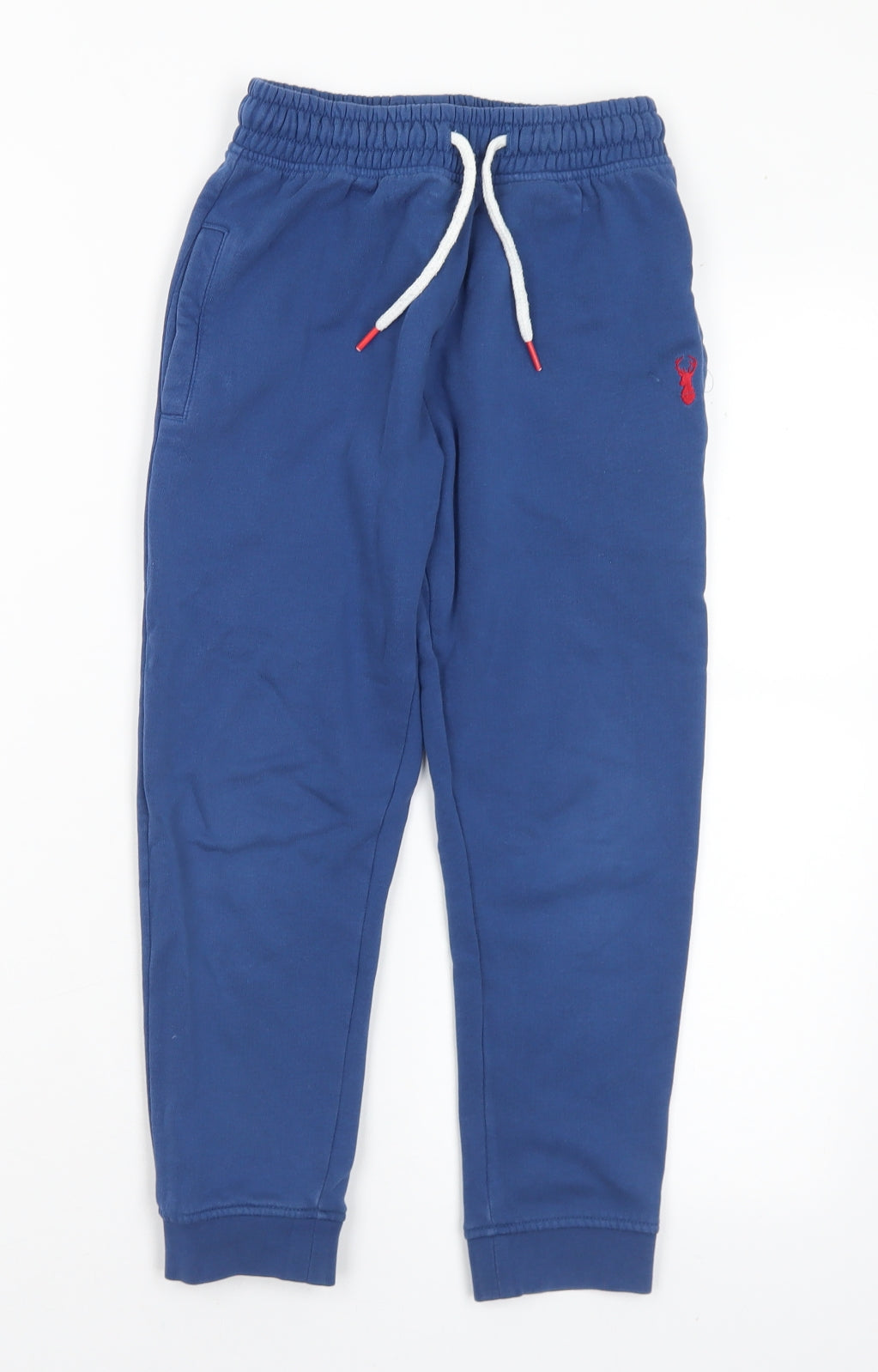 NEXT Boys Blue Cotton Jogger Trousers Size 7 Years Regular Drawstring