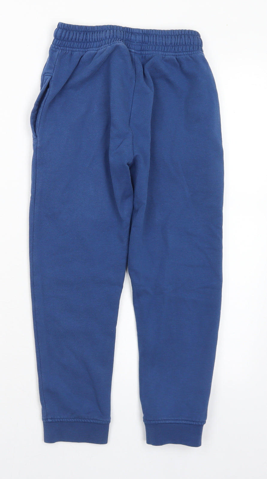 NEXT Boys Blue Cotton Jogger Trousers Size 7 Years Regular Drawstring