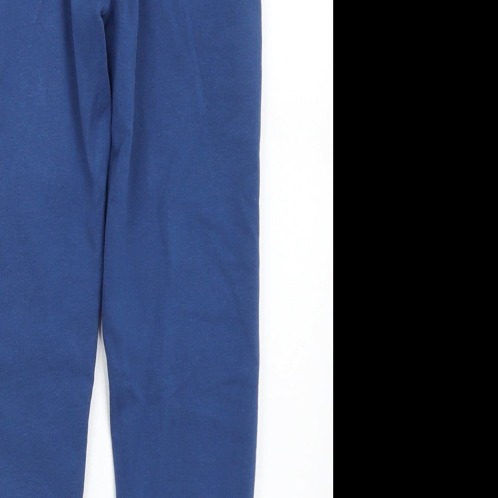 NEXT Boys Blue Cotton Jogger Trousers Size 7 Years Regular Drawstring